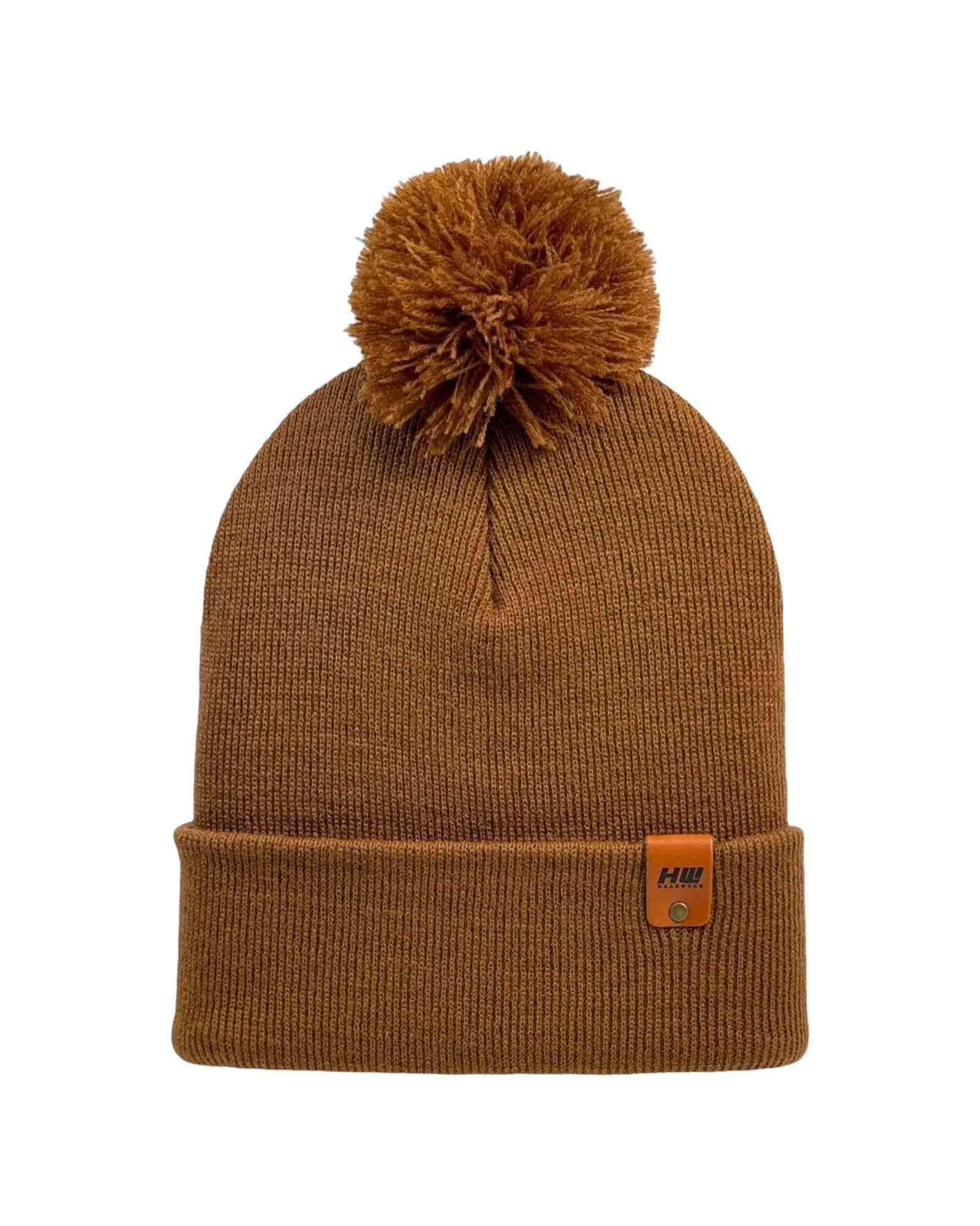 CPP1 HAAKWEAR PomPom Beanie - Made in USA - Camel Brown - HAAKWEAR USA