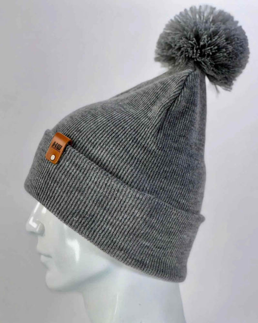 CPP1 HAAKWEAR PomPom Beanie - Made in USA - Koala Gray - HAAKWEAR USA
