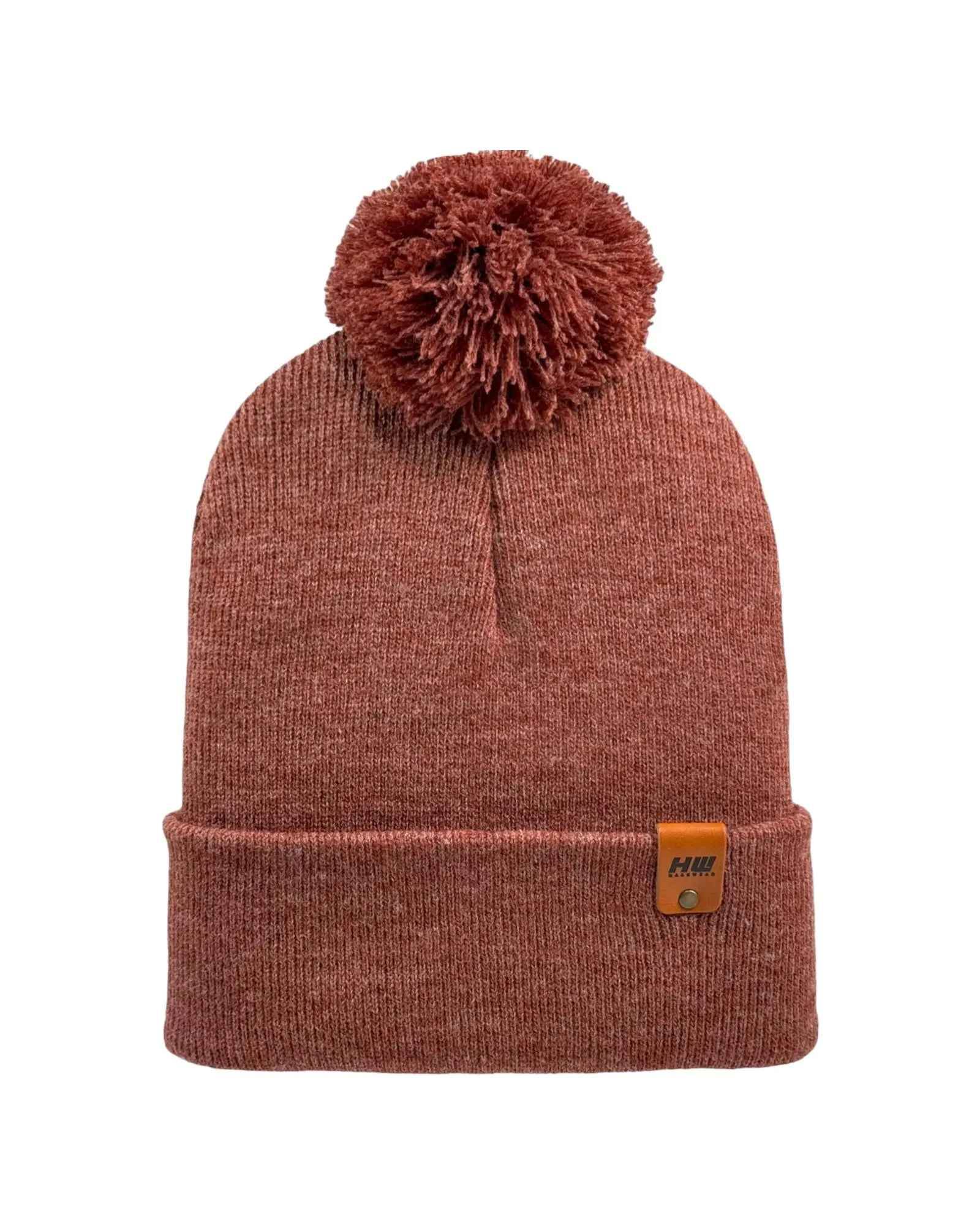 CPP1 HAAKWEAR PomPom Beanie - Made in USA - Rusty burgundy - HAAKWEAR USA