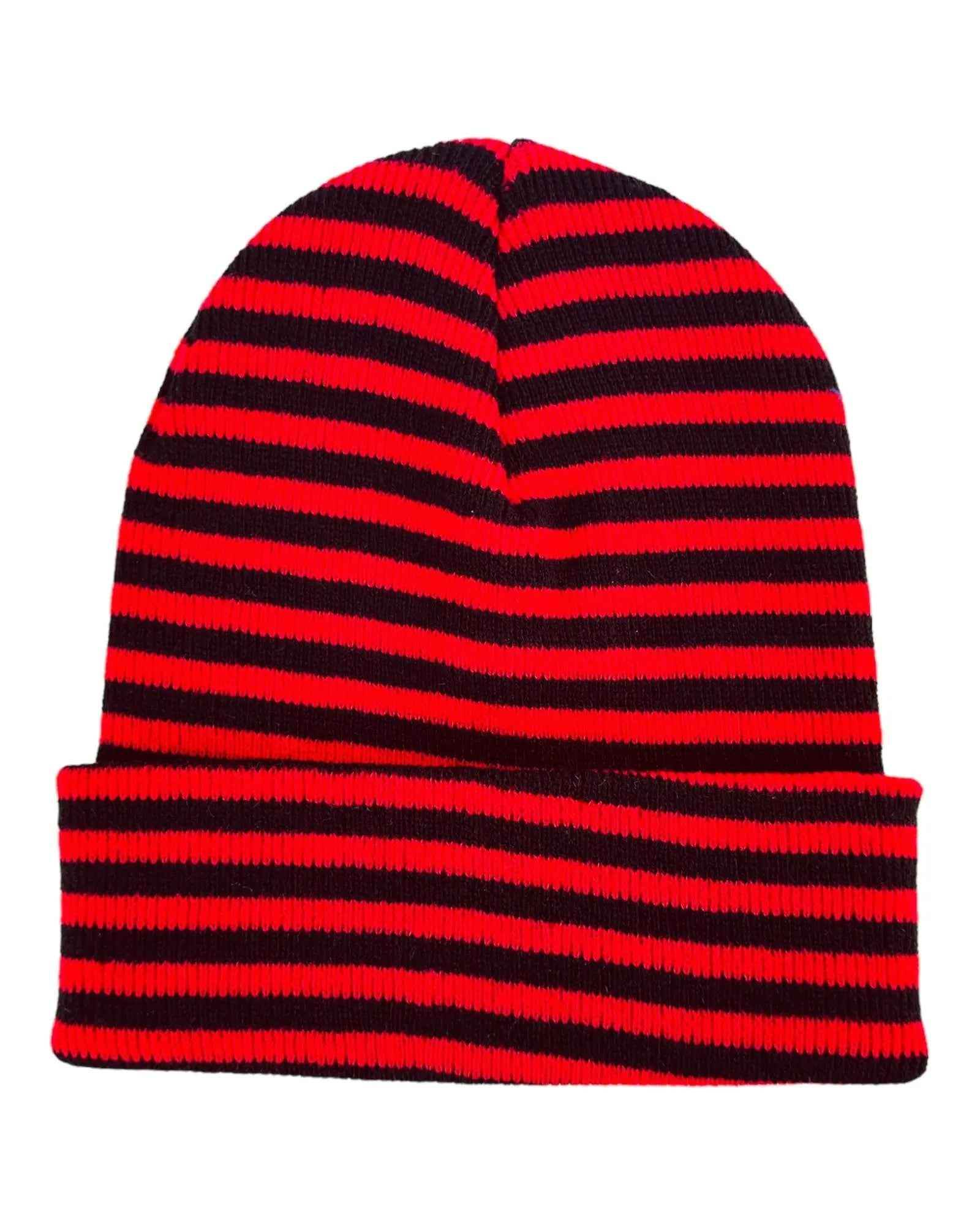 HAAKWEAR Classic RORO Cuffed Beanie / Hat - Black / Red, Made in USA - HAAKWEAR USA