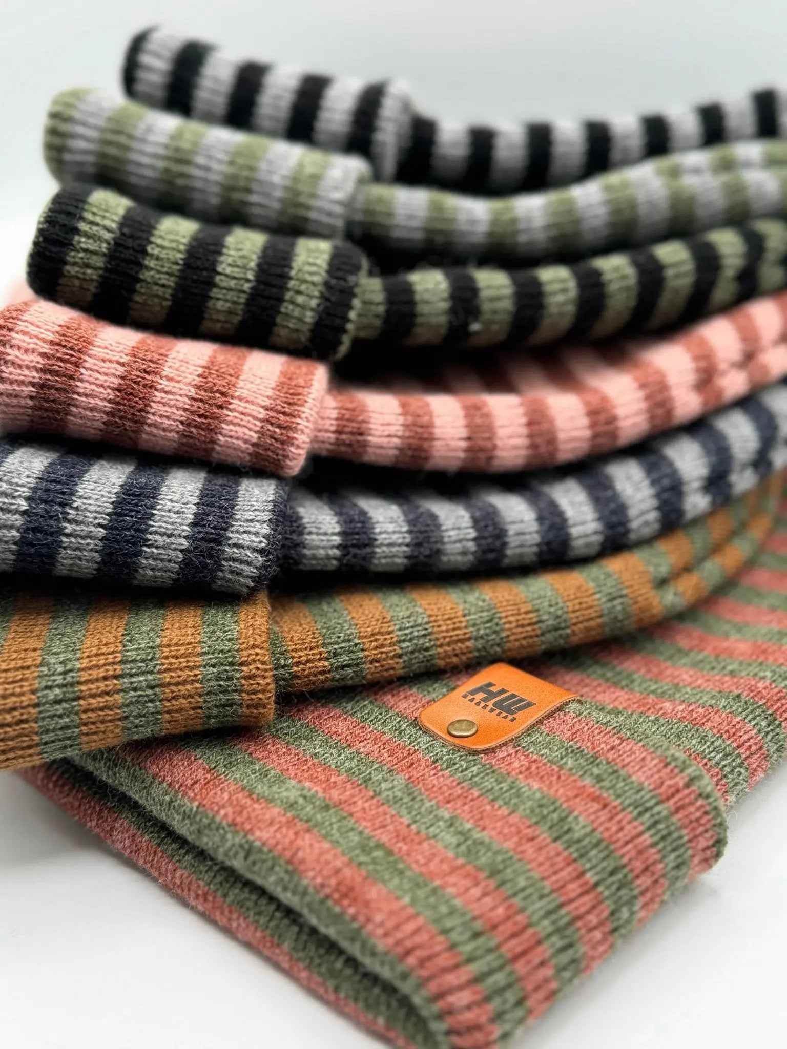 HAAKWEAR Classic RORO Cuffed Beanie / Hat - Gray / Green, Made in USA - HAAKWEAR USA