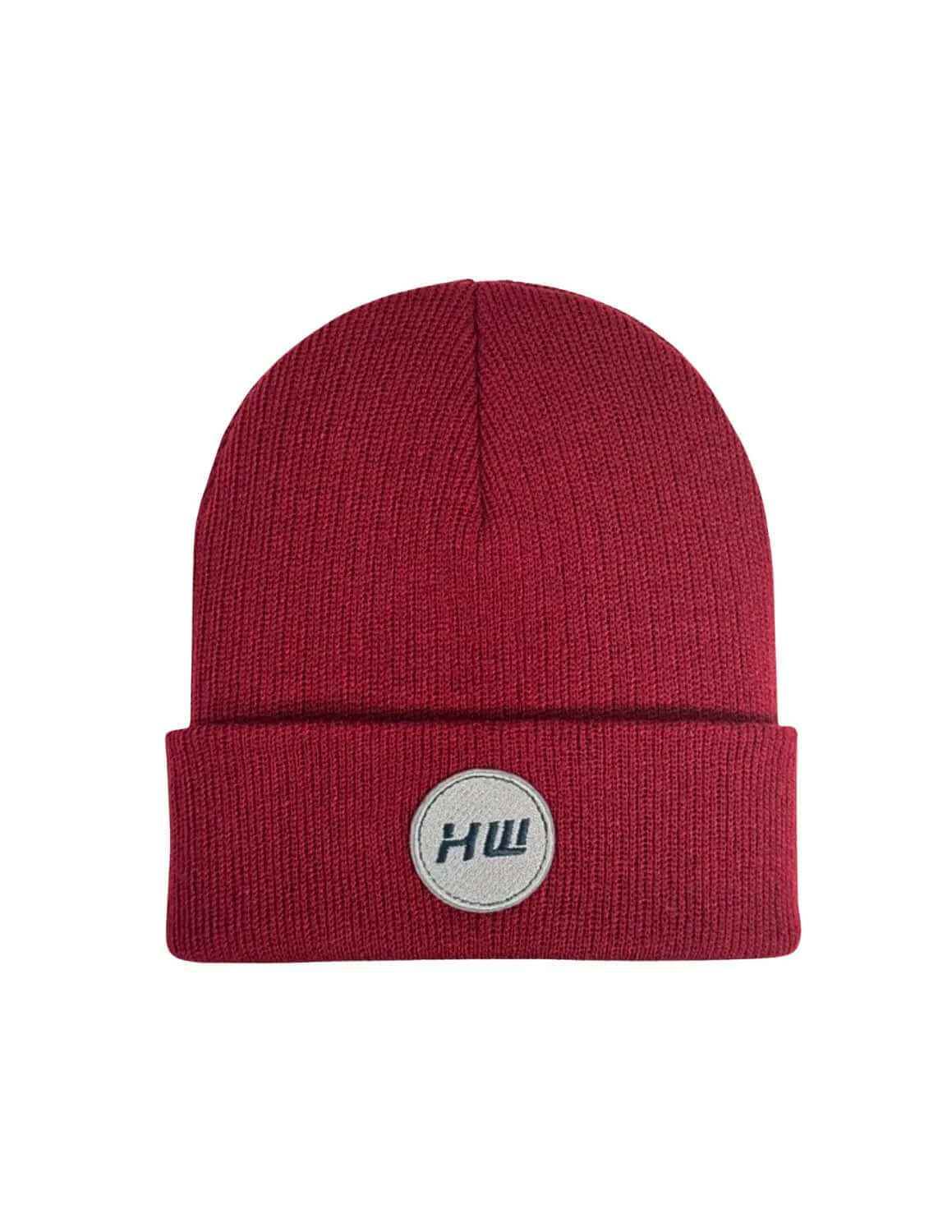 HAAKWEAR Cuffed Wide Ribbed Striped Beanie / Hat, Limited Edition - Made in USA Burnt Maroon - HAAKWEAR USA