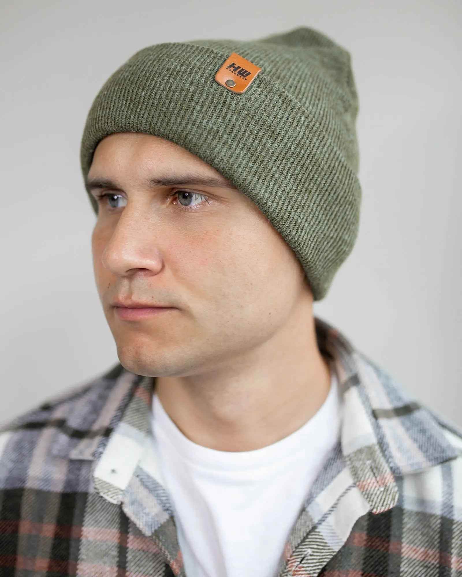 HAAKWEAR Knit Cuffed Classic Beanie / Hat - Forest Green, Made in USA - HAAKWEAR USA
