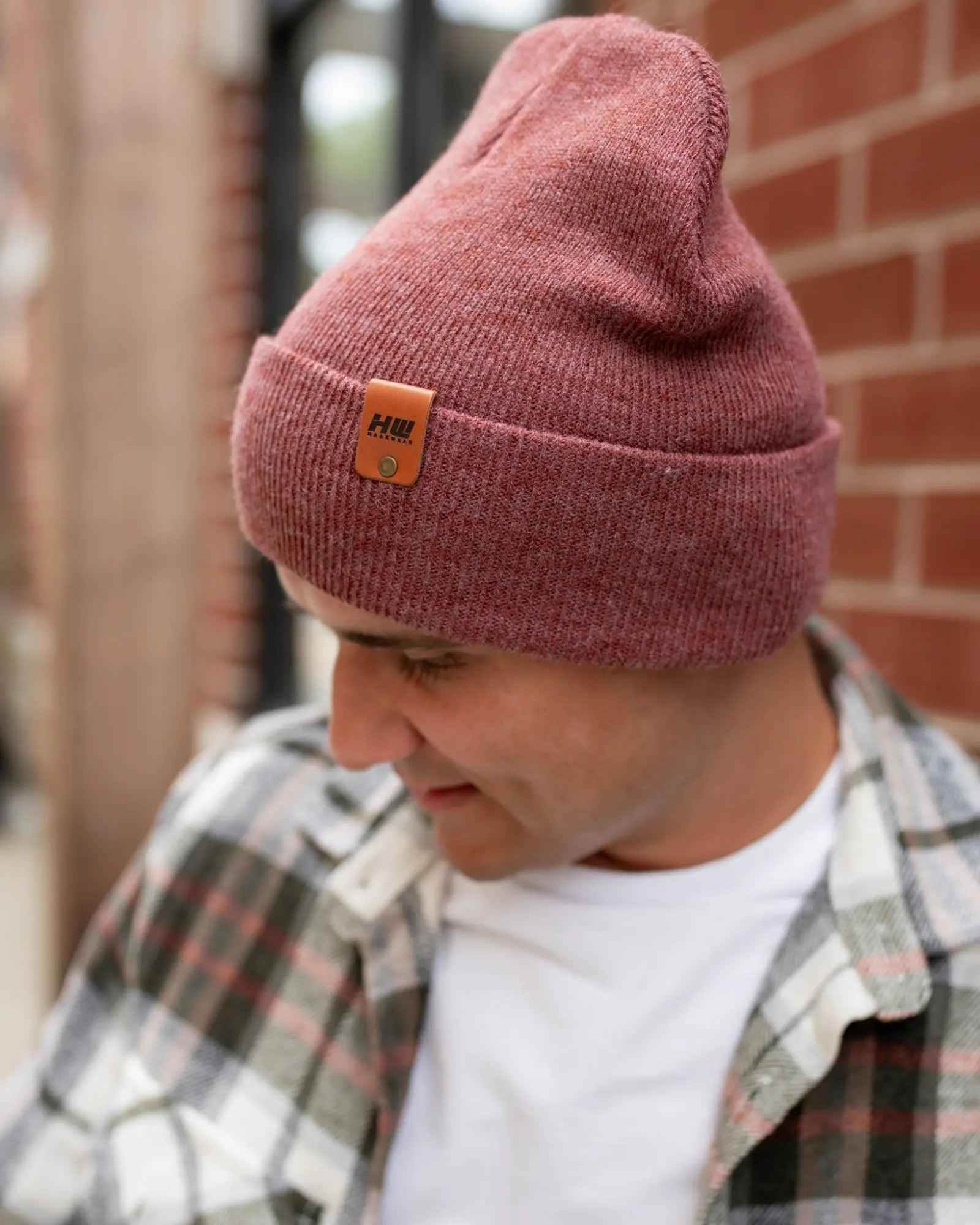 HAAKWEAR Knit Beanie - Cuffed Classic Hat in Rusty Burgundy, Made in USA - HAAKWEAR USA