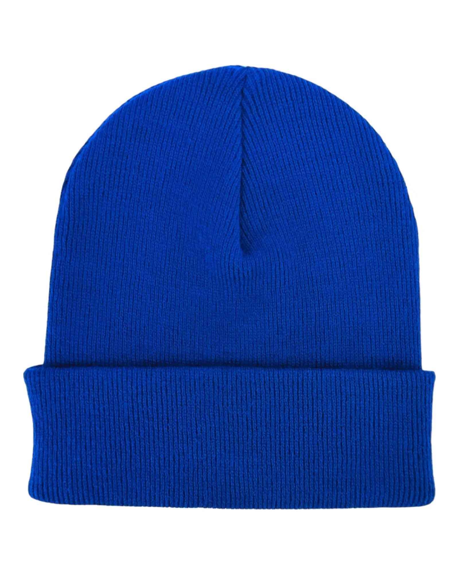 HAAKWEAR Knit Cuffed Classic Beanie / Hat - Sapphire Blue, Made in USA - HAAKWEAR USA