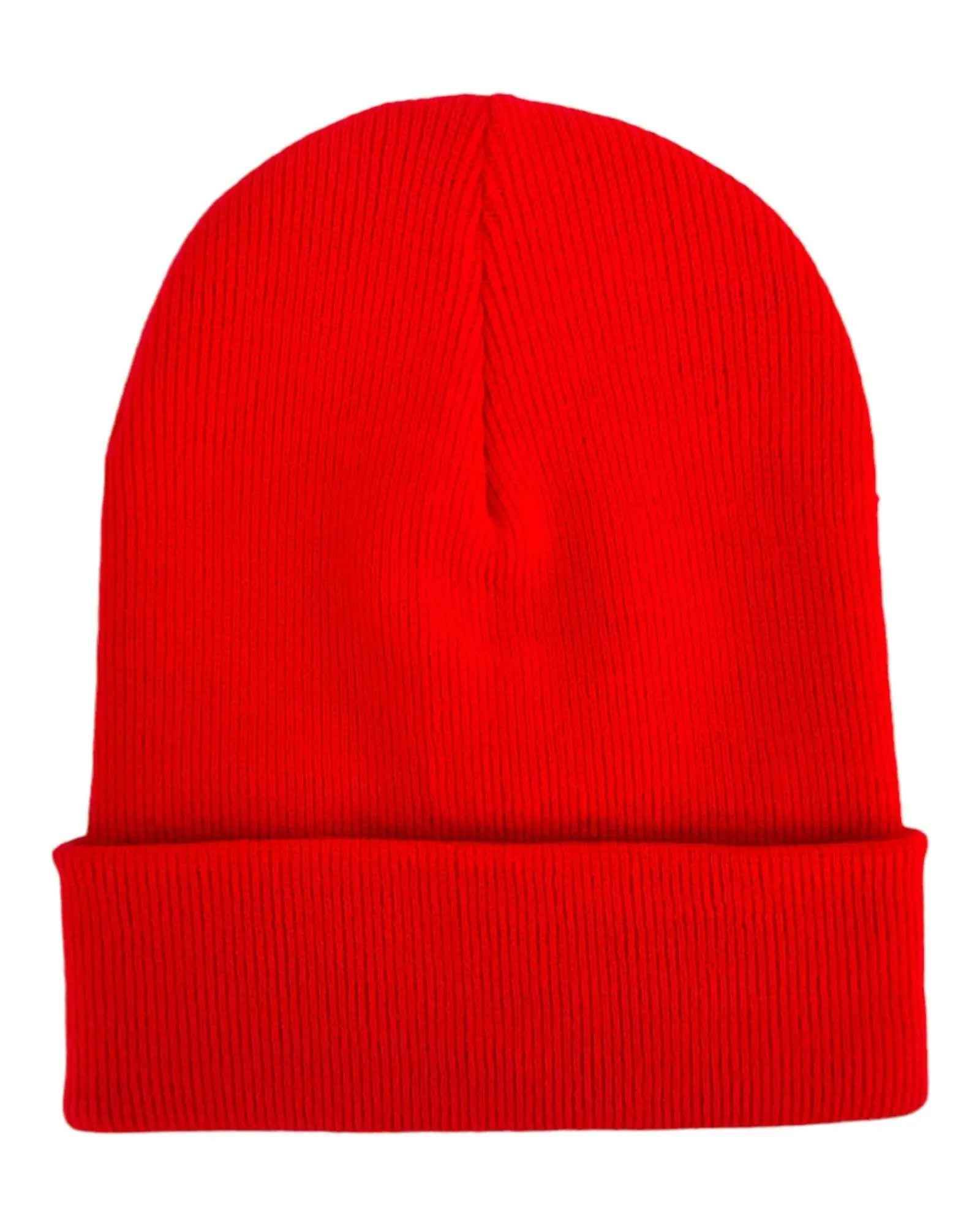 HAAKWEAR Knit Cuffed Classic Beanie / Hat - Scarlet Red, Made in USA - HAAKWEAR USA