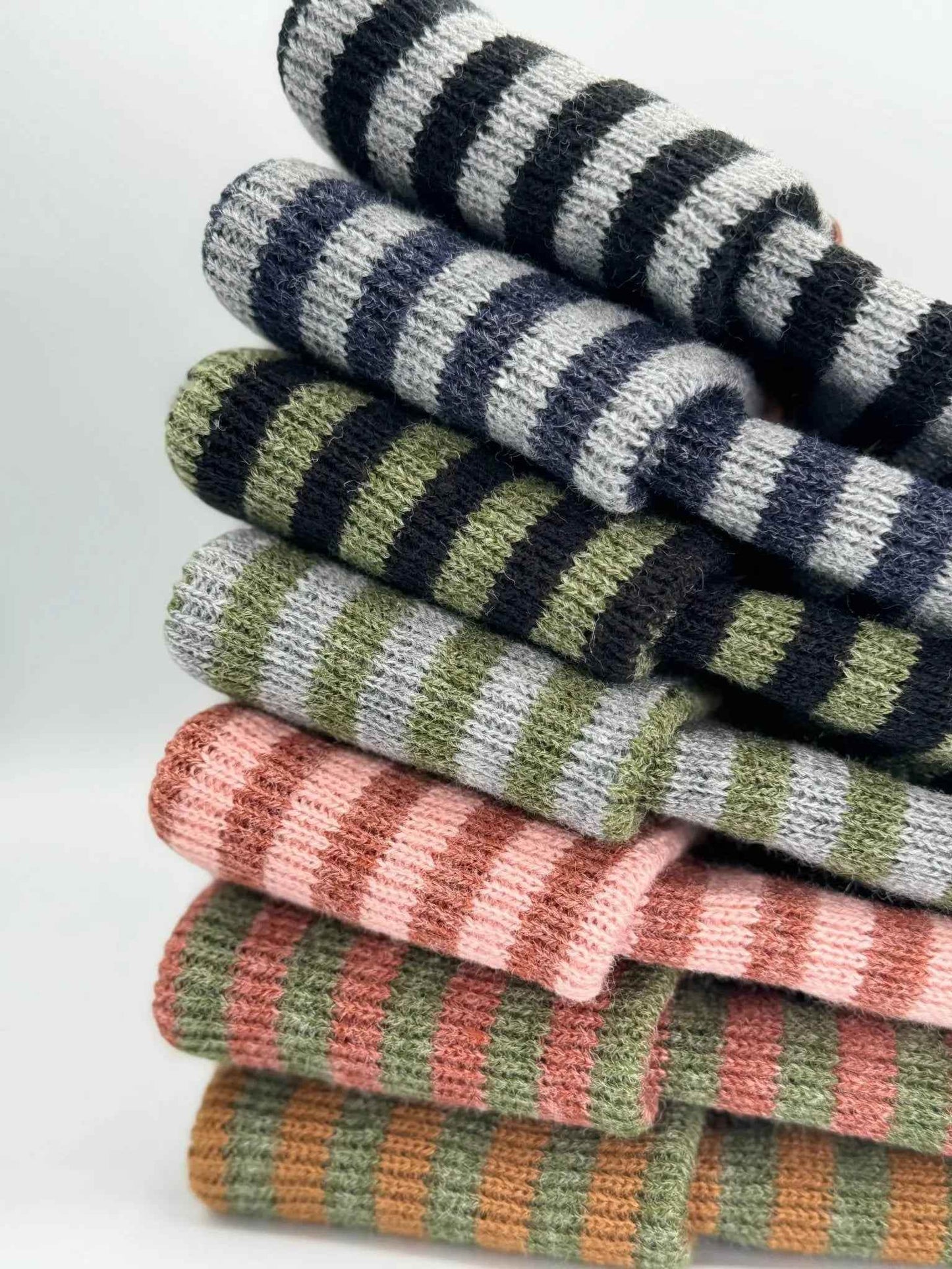 HAAKWEAR H Stitch RORO Cuffed Beanie (Patent Pending Design) Brown / Green, Made in USA - HAAKWEAR USA