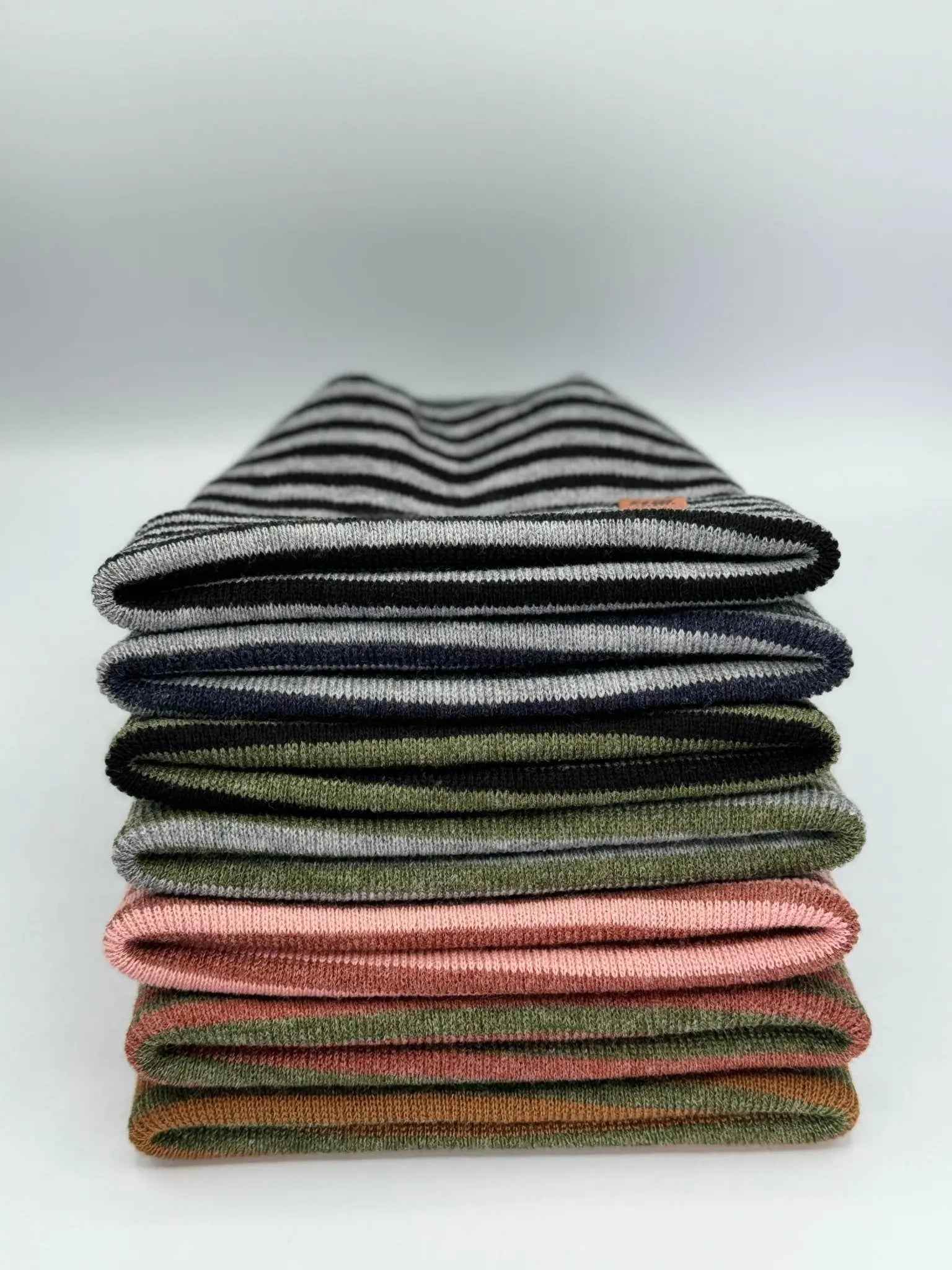 HAAKWEAR H Stitch RORO Cuffed Beanie (Patented Design) Gray / Denim, Made in USA - HAAKWEAR USA