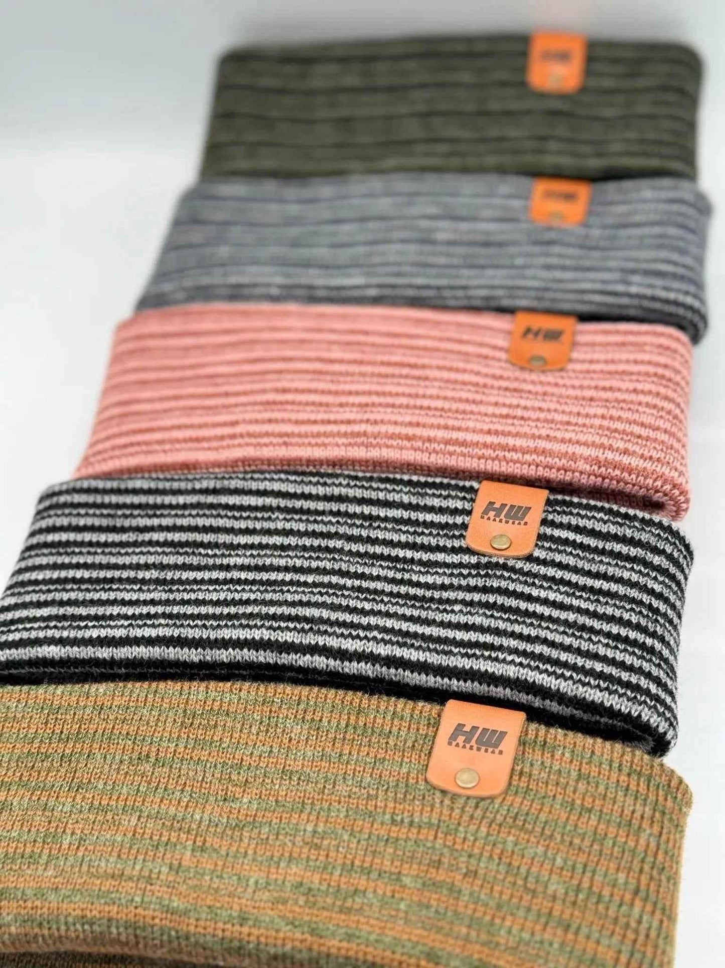 HAAKWEAR Traditional Contrast Cuffed Beanie / Hat - Burgundy / Pink, Made in USA - HAAKWEAR USA