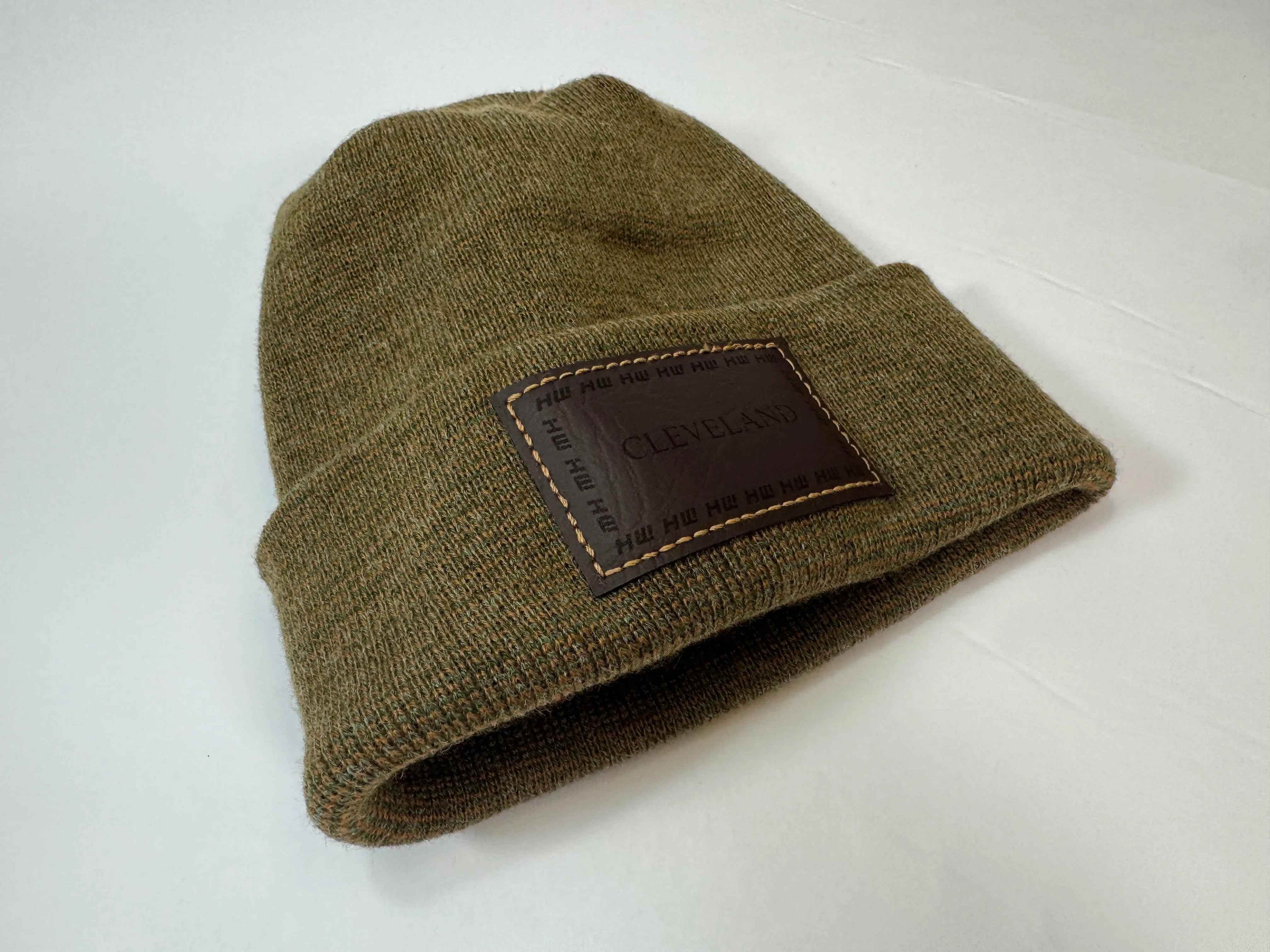 Haakwear Cleveland H Stitch Cuffed Beanie - Made in USA Hats (Limited Edition) - Brown / Green Fusion - HAAKWEAR USA