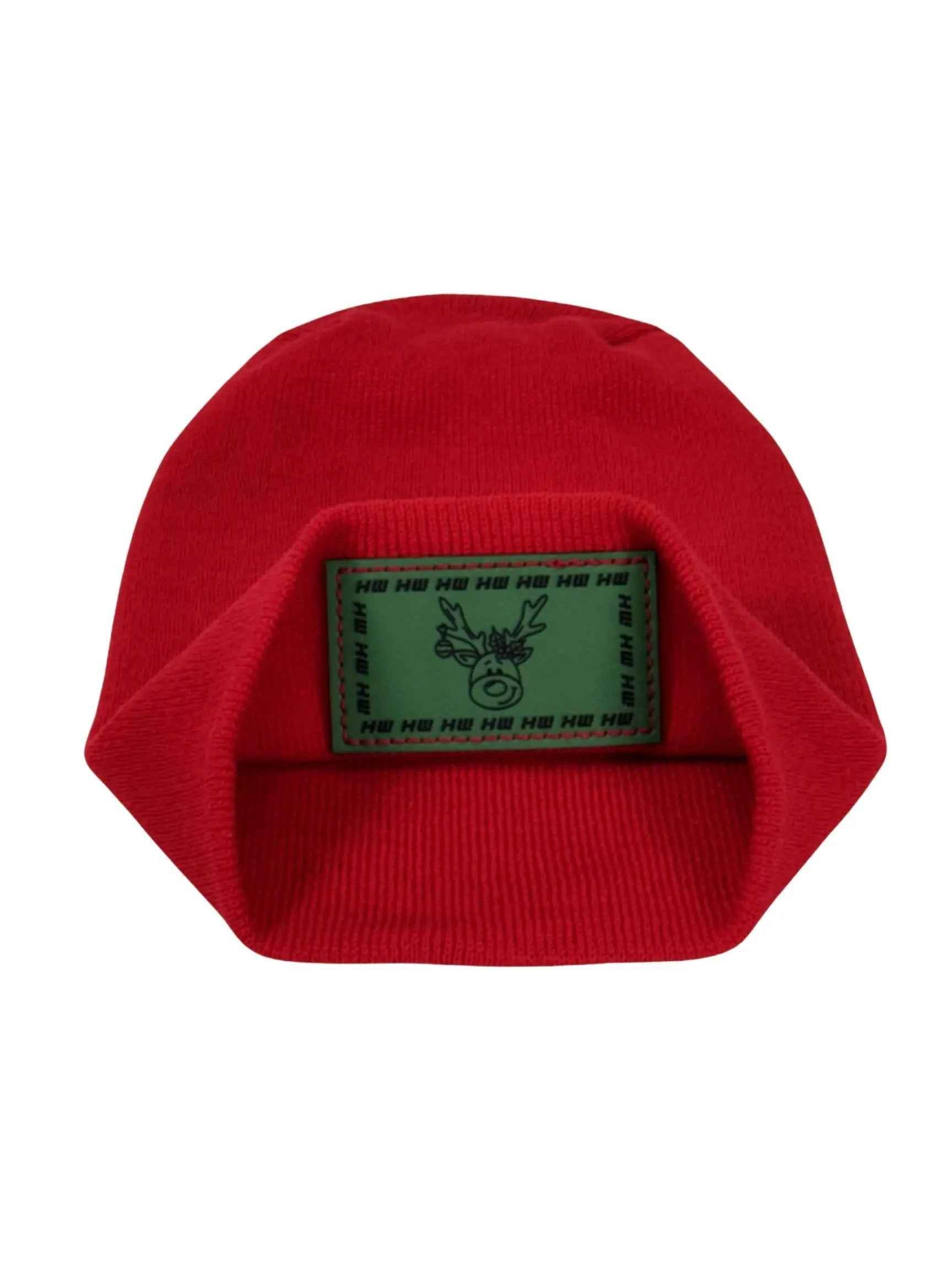 Haakwear Exclusive Christmas Reindeer H-Stitch Beanie - Limited Edition, Christmas Hat Collection, RED - HAAKWEAR USA
