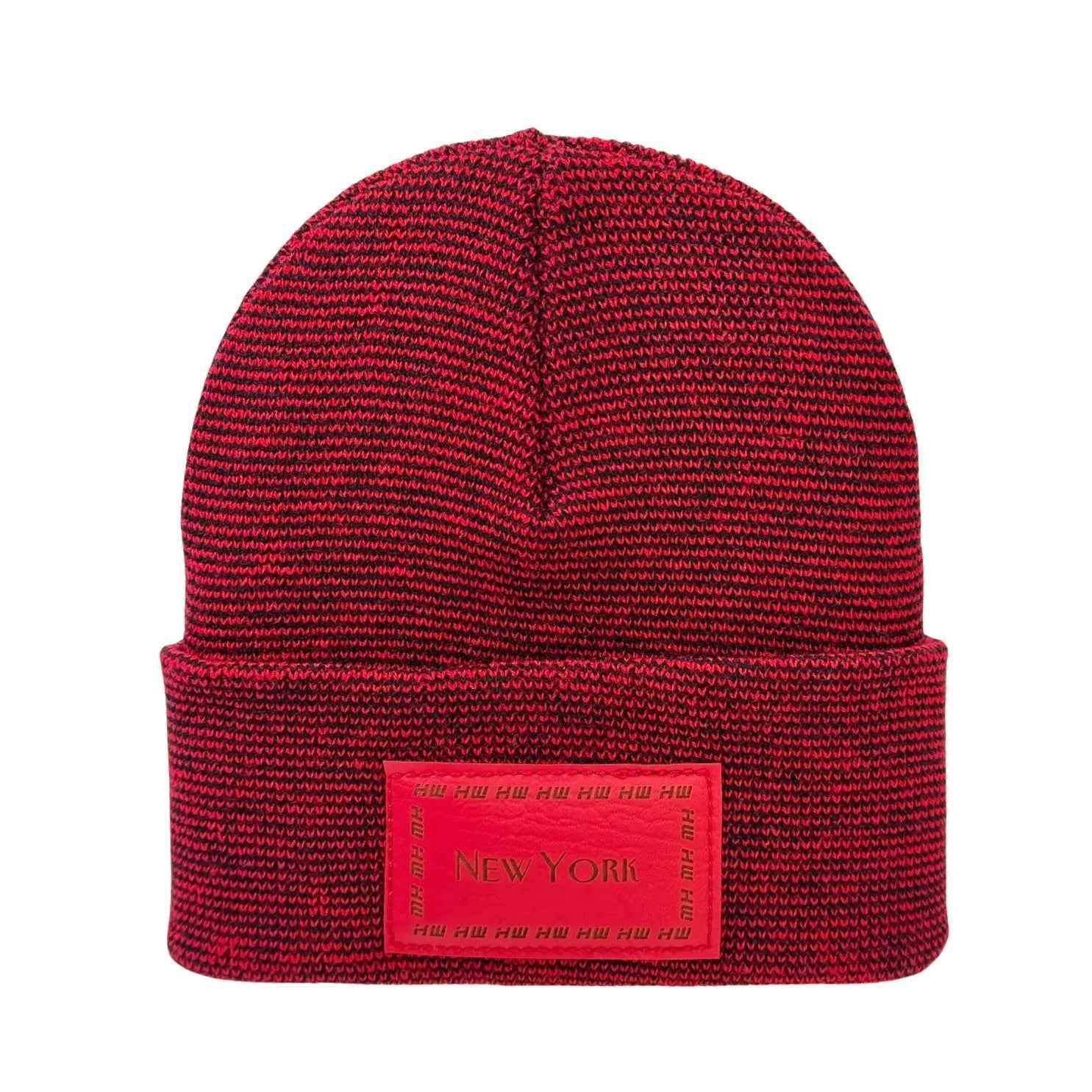 Haakwear New York Classic Fusion Cuffed Beanie / Hat, Made in USA (Limited Edition) - Black / Red Fusion - HAAKWEAR USA