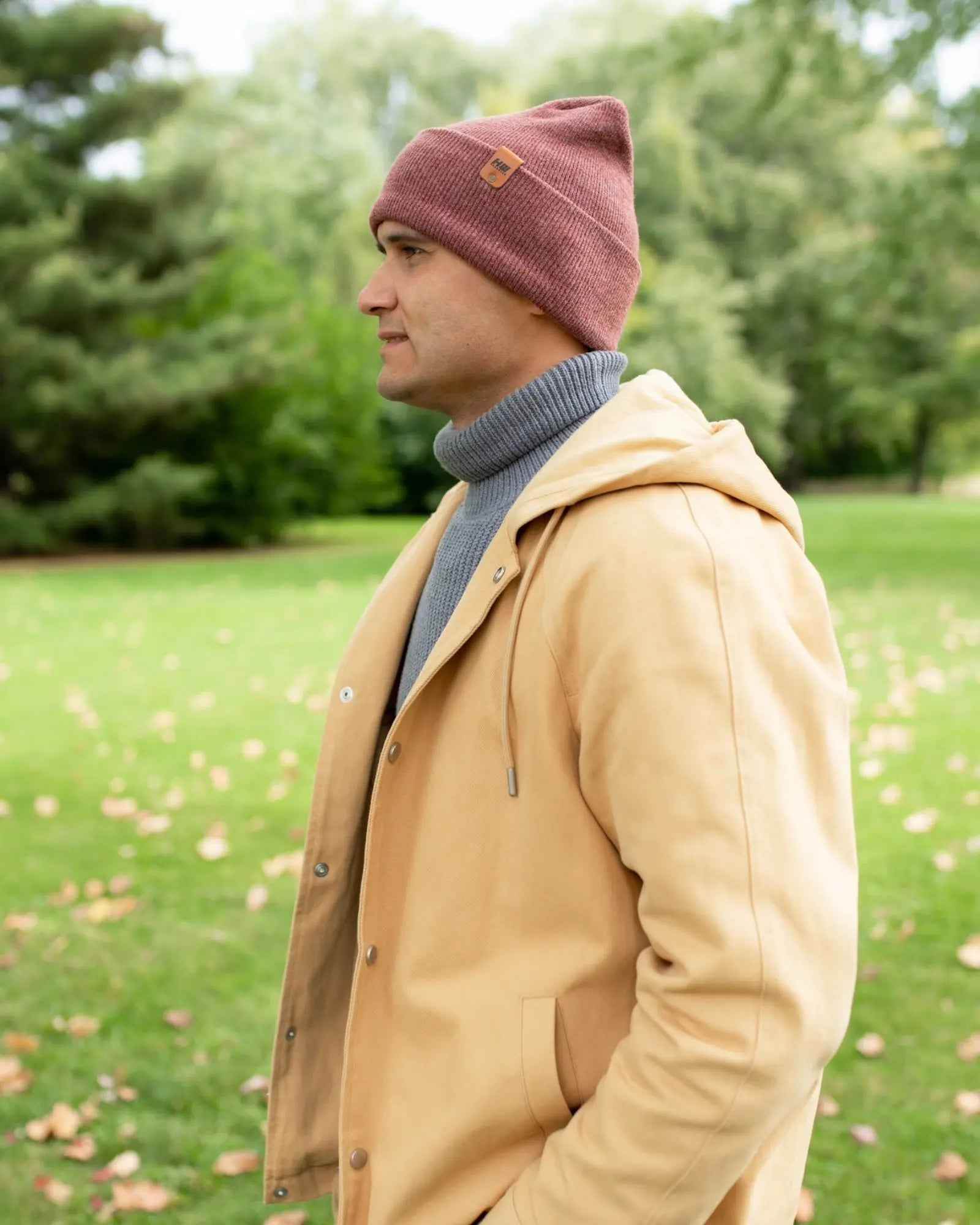 NEW HAAKWEAR H-Stitch Cuffed Beanie - Designed and Made in USA (Patented Design) - Rusty Burgundy - HAAKWEAR USA