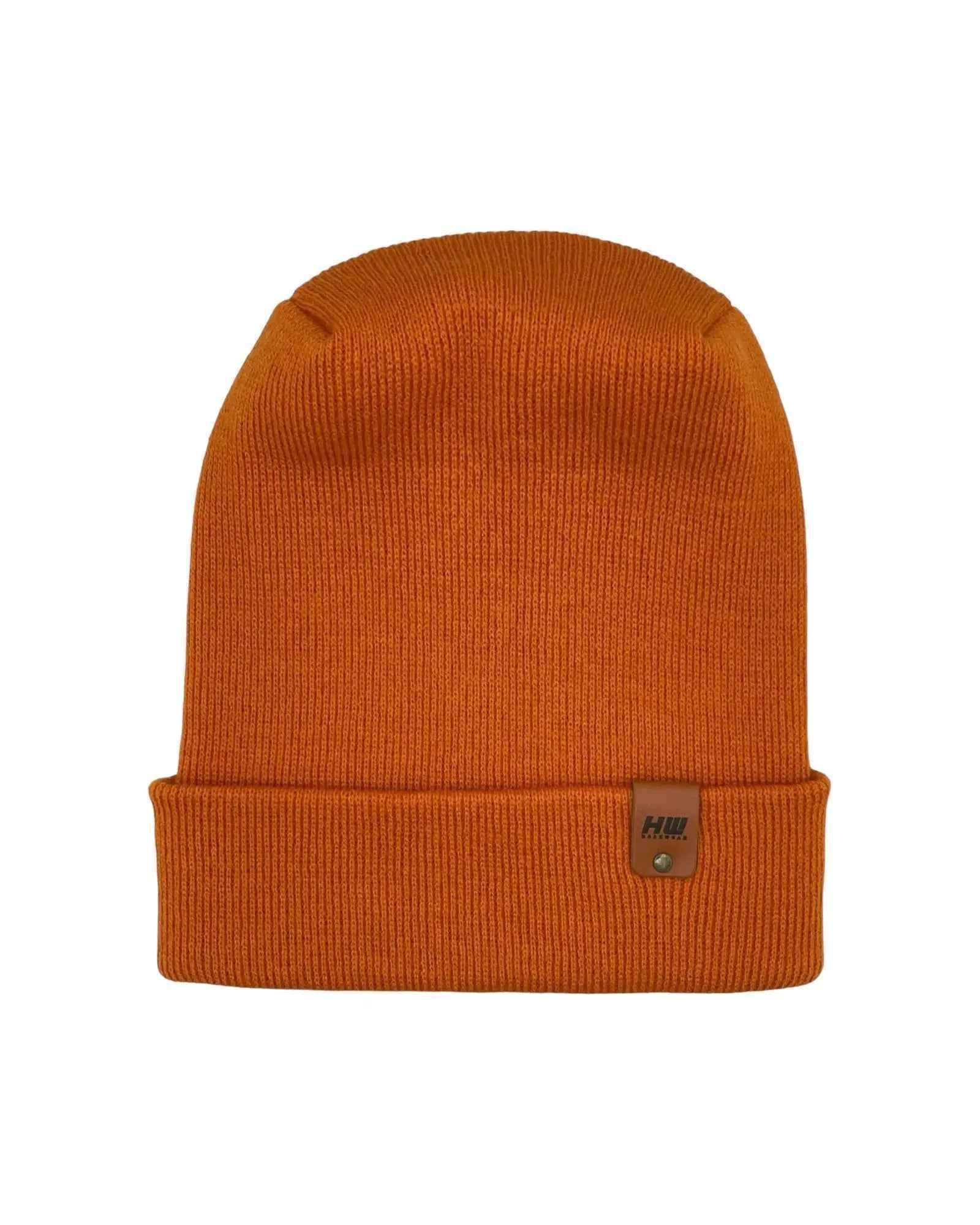 NEW HAAKWEAR H-Stitch Cuffed Beanie - Designed and Made in USA (Patented Design) - Tiger Orange - HAAKWEAR USA