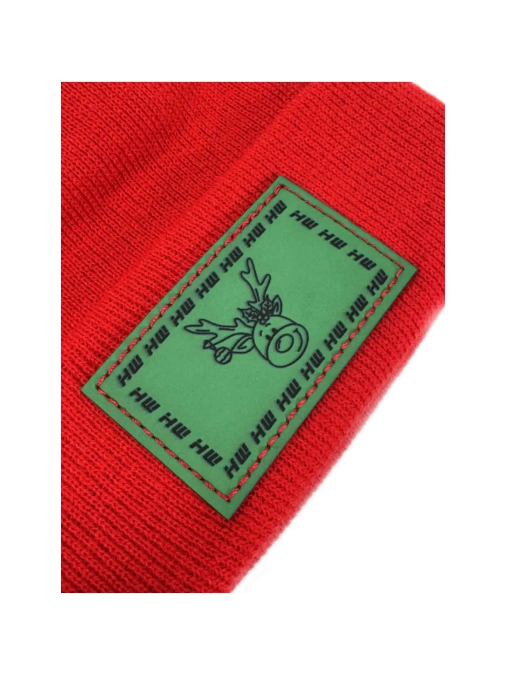 Haakwear Exclusive Christmas Reindeer H-Stitch Beanie - Limited Edition, Christmas Hat Collection, RED - HAAKWEAR USA