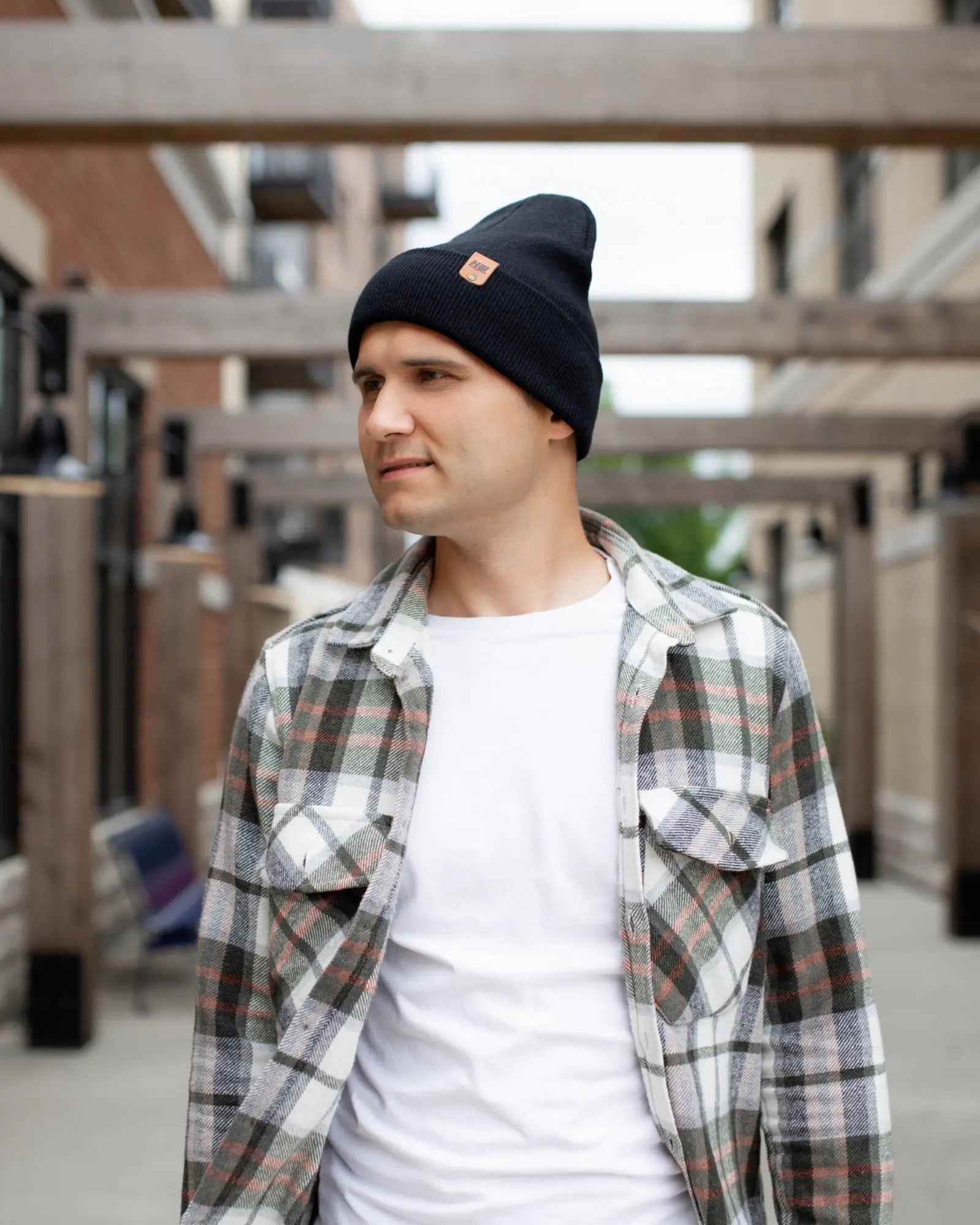 HAAKWEAR Midnight Black Beanie Hat - Classic Cuffed Knit - Made in USA - HAAKWEAR USA