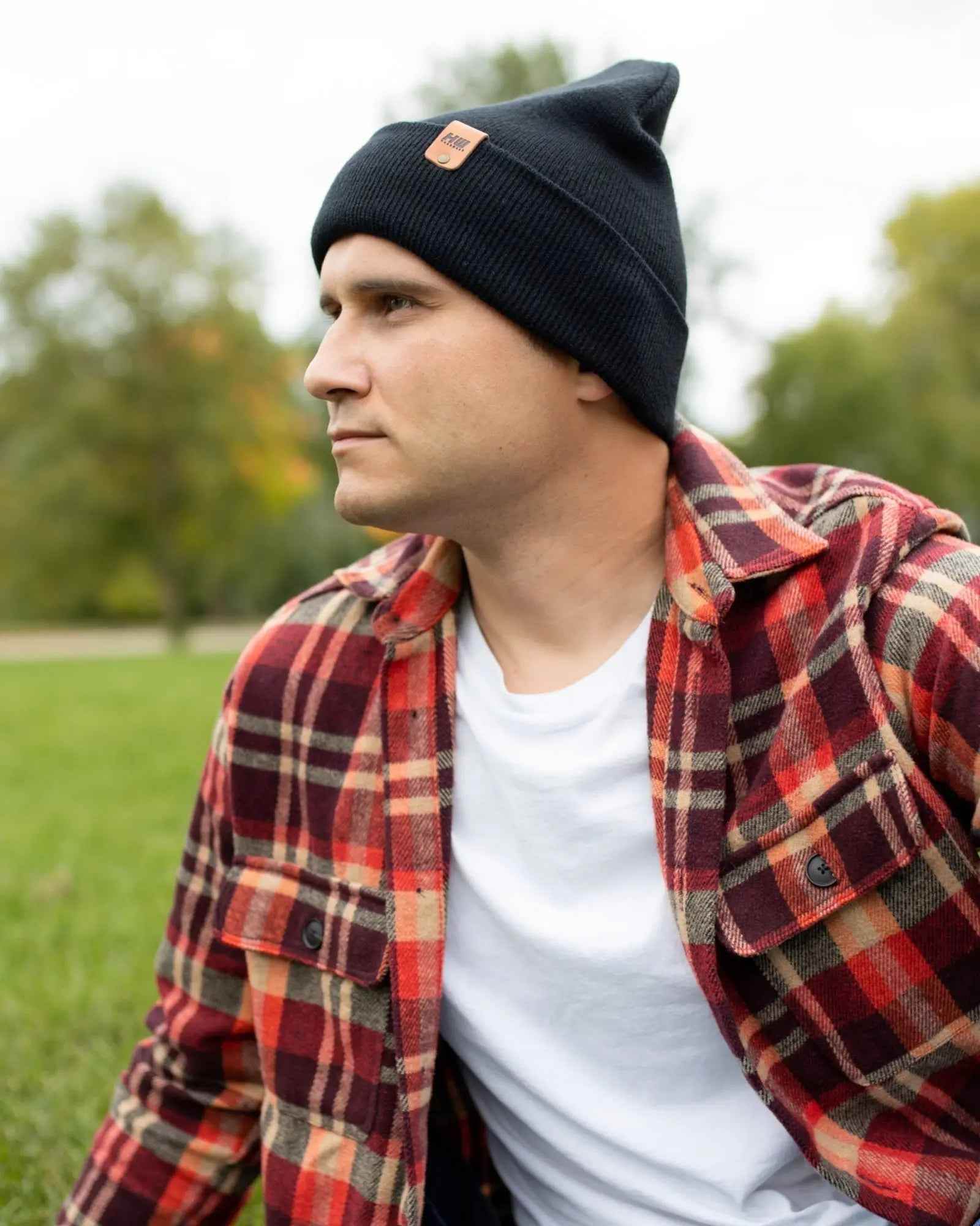 HAAKWEAR Midnight Black Beanie Hat - Classic Cuffed Knit - Made in USA - HAAKWEAR USA