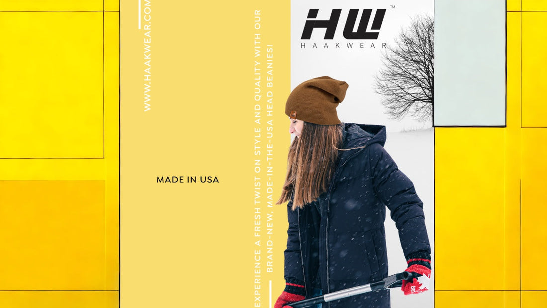 a haakwear beanie keeping a girl head warm while she cleans snow