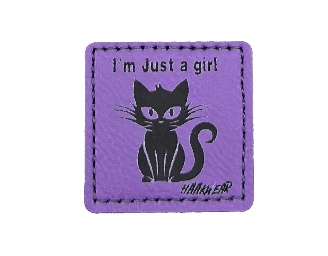 Halloween Beanie – “I’m Just a Girl” Cat Patch, Haakwear Exclusive | Made in USA - HAAKWEAR USA