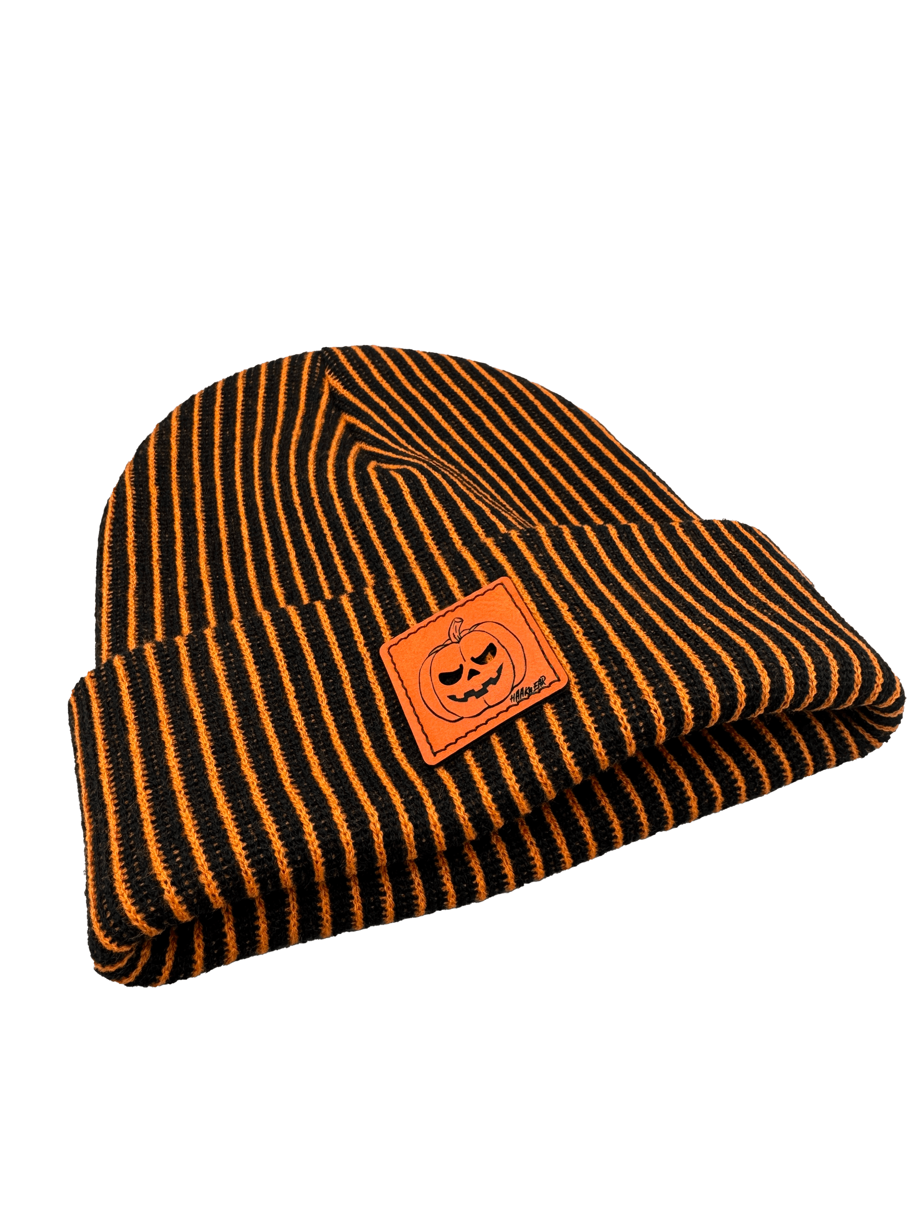 Halloween Beanie – Striped Black & Orange Pumpkin Patch, Haakwear Exclusive | Made in USA - HAAKWEAR USA