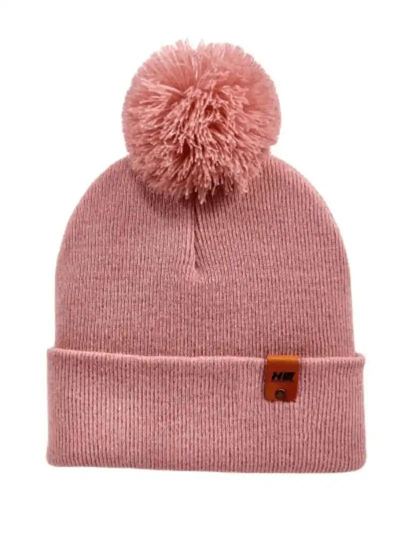 CPP1 HAAKWEAR PomPom Beanie - Made in USA - Pearl Pink - HAAKWEAR USA Beanie Classic Cuffed Pom Pom Beanie, Pearl Pink Haakwear