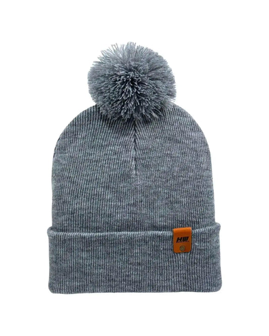 CPP1 HAAKWEAR PomPom Beanie - Made in USA - Koala Gray - HAAKWEAR USA Beanie Classic Cuffed Pom Pom Beanie, Koala Gray Haakwear