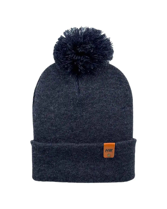 CPP1 HAAKWEAR PomPom Beanie - Made in USA - Denim Blue - HAAKWEAR USA Beanie Classic Cuffed Pom Pom Beanie, Denim Blue Haakwear