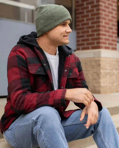 NEW HAAKWEAR H-Stitch Cuffed Beanie - Designed and Made in USA (Patented) - HAAKWEAR USA Beanie Patented H Stitch Cuffed Beanie, Forest Green Haakwear