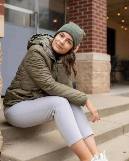 NEW HAAKWEAR H-Stitch Cuffed Beanie - Designed and Made in USA (Patented) - HAAKWEAR USA Beanie Patented H Stitch Cuffed Beanie, Forest Green Haakwear