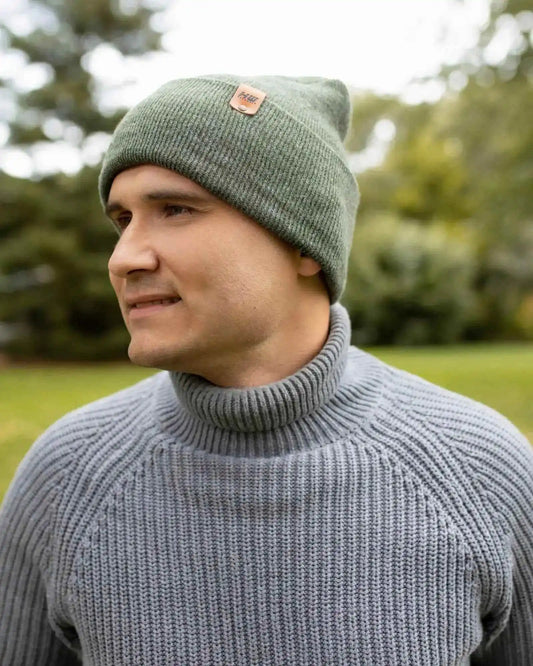 NEW HAAKWEAR H-Stitch Cuffed Beanie - Designed and Made in USA (Patented) - HAAKWEAR USA Beanie Patented H Stitch Cuffed Beanie, Forest Green Haakwear