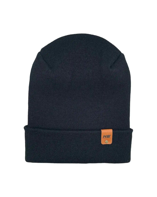 NEW HAAKWEAR H-Stitch Cuffed Beanie - Designed and Made in USA (Patented Design) - Midnight Black - HAAKWEAR USA Beanie Patented H Stitch Cuffed Beanie, Midnight Black Haakwear