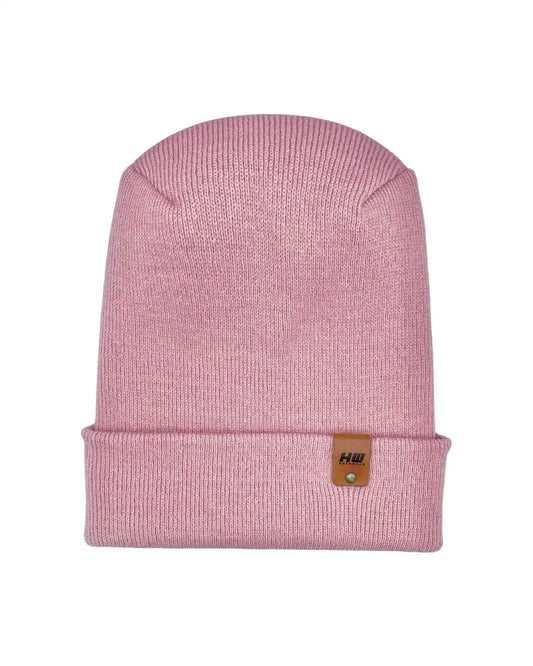 NEW HAAKWEAR H-Stitch Cuffed Beanie - Designed and Made in USA (Patened Design) - HAAKWEAR USA Beanie Patented H Stitch Cuffed Beanie, Pearl Pink Haakwear