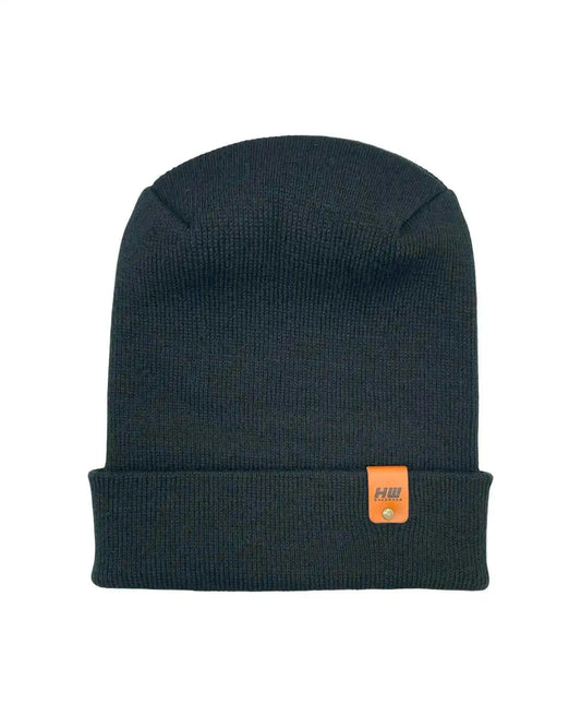 NEW HAAKWEAR H-Stitch Cuffed Beanie - Designed and Made in USA (Patened Design) - HAAKWEAR USA Beanie Patented H Stitch Cuffed Beanie, Charcoal Black Haakwear