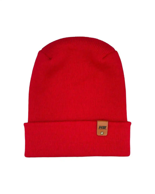 NEW HAAKWEAR H-Stitch Cuffed Beanie - Designed and Made in USA (Patented Design) - Scarlet Red - HAAKWEAR USA Beanie Patented H Stitch Cuffed Beanie, Scarlet Red Haakwear
