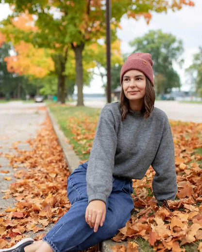 HAAKWEAR Knit Beanie - Cuffed Classic Hat in Rusty Burgundy, Made in USA - HAAKWEAR USA Beanie Classic Cuffed Beanie, Rusty Burgundy Haakwear
