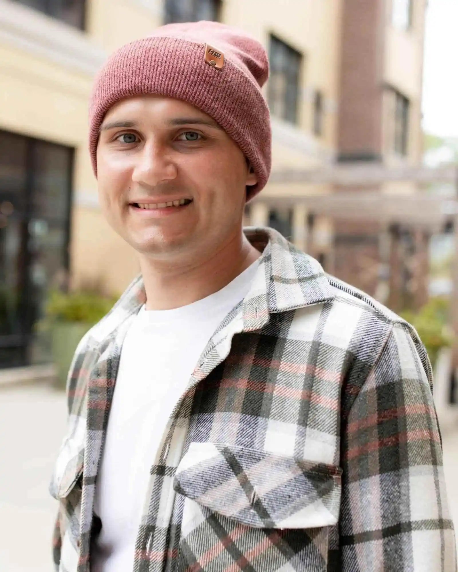 HAAKWEAR Knit Beanie - Cuffed Classic Hat in Rusty Burgundy, Made in USA - HAAKWEAR USA Beanie Classic Cuffed Beanie, Rusty Burgundy Haakwear