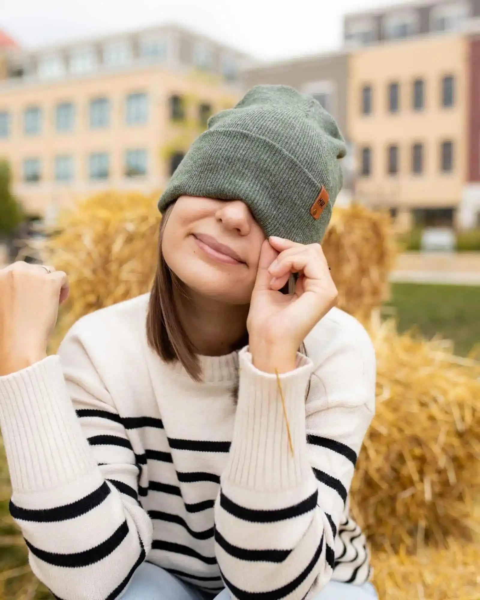 HAAKWEAR Knit Cuffed Classic Beanie / Hat - Forest Green, Made in USA - HAAKWEAR USA Beanie Classic Cuffed Beanie, Forest Green Haakwear