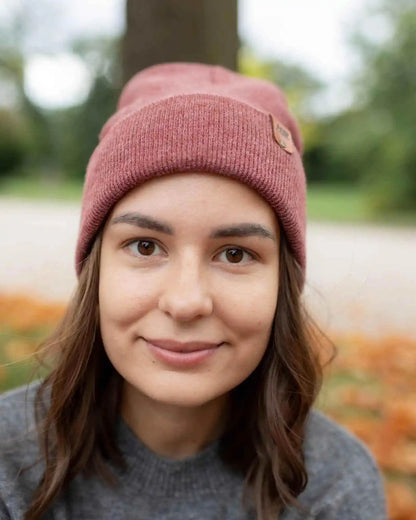 HAAKWEAR Knit Beanie - Cuffed Classic Hat in Rusty Burgundy, Made in USA - HAAKWEAR USA Beanie Classic Cuffed Beanie, Rusty Burgundy Haakwear