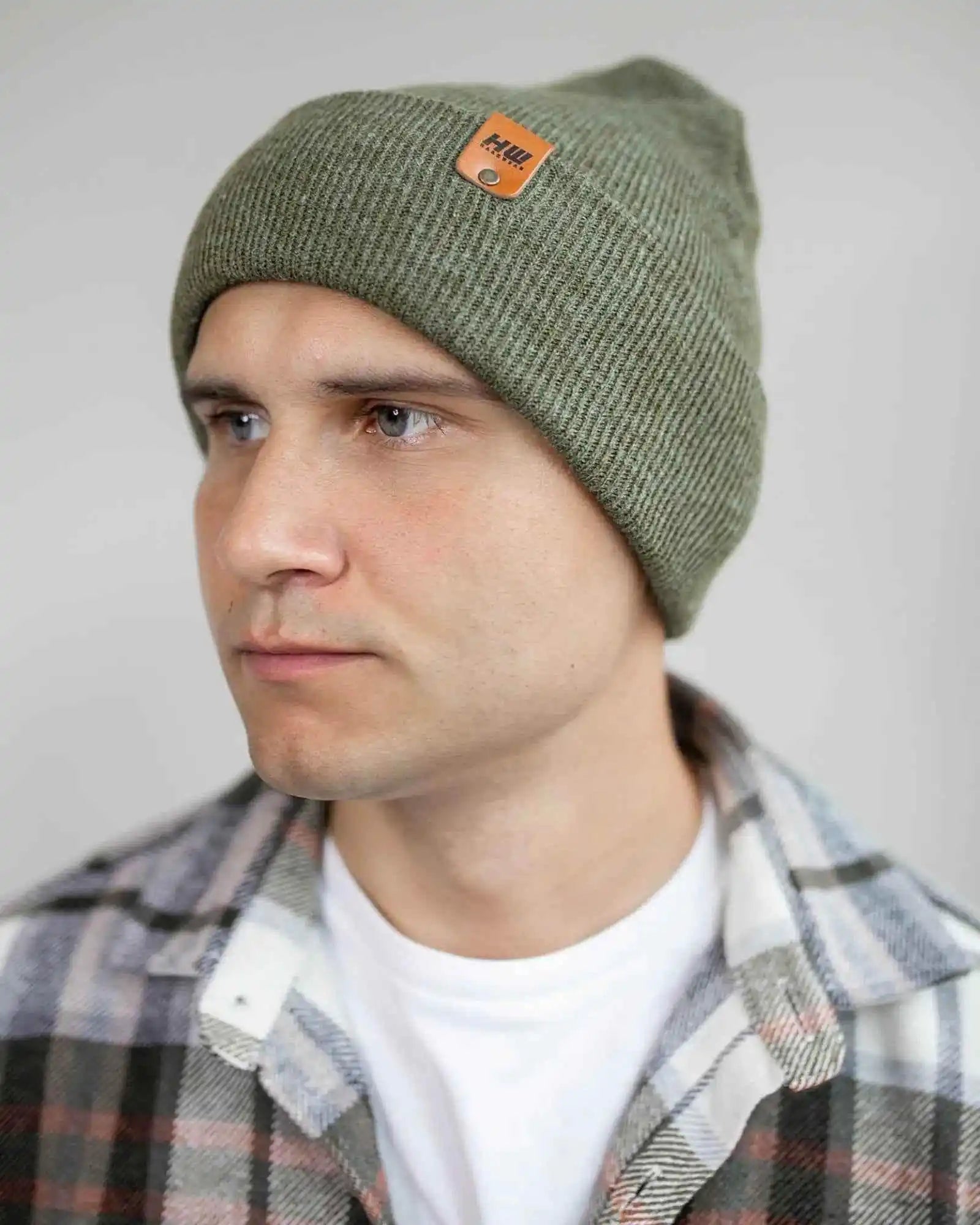 HAAKWEAR Knit Cuffed Classic Beanie / Hat - Forest Green, Made in USA - HAAKWEAR USA Beanie Classic Cuffed Beanie, Forest Green Haakwear