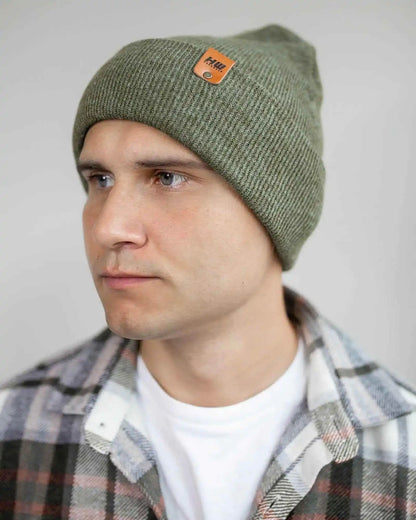 HAAKWEAR Knit Cuffed Classic Beanie / Hat - Forest Green, Made in USA - HAAKWEAR USA Beanie Classic Cuffed Beanie, Forest Green Haakwear