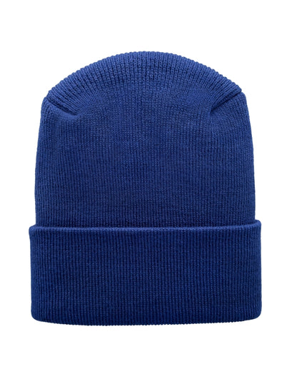 Blue beanie on a white background