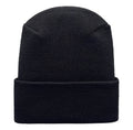 Black beanie hat on a white background