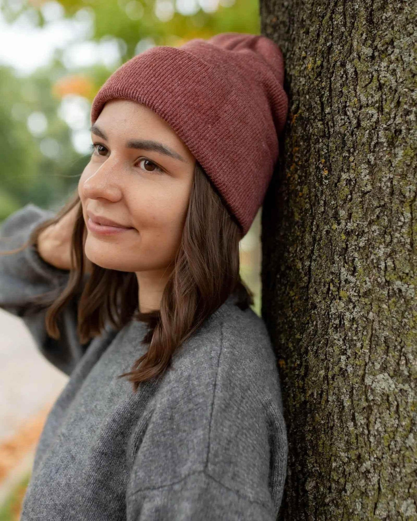 CS105 HAAKWEAR Traditional Silent Cuffed Beanie, Rusty Burgundy - HAAKWEAR USA