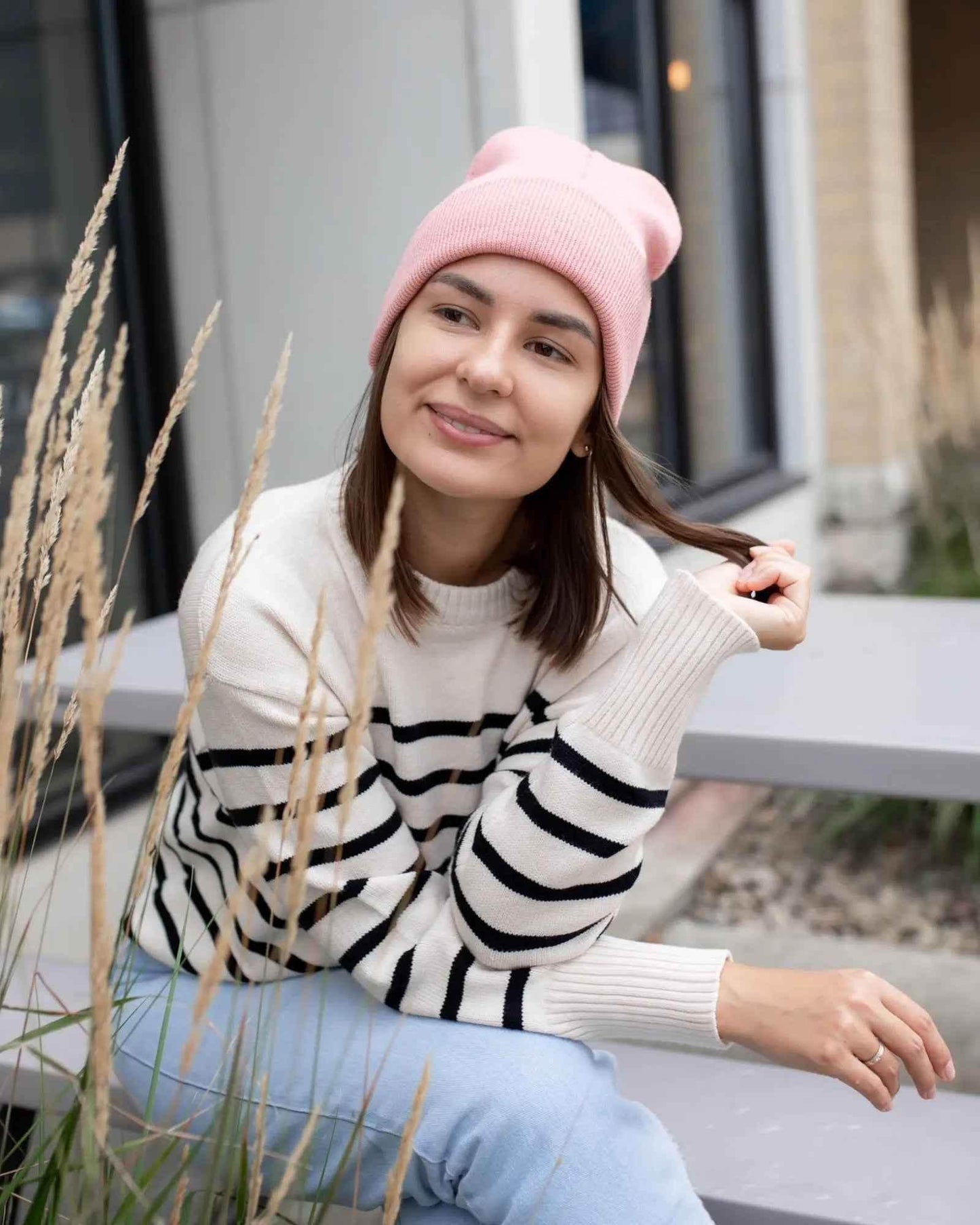 CS111 HAAKWEAR Traditional Silent Cuffed Beanie, Pearl Pink - HAAKWEAR USA