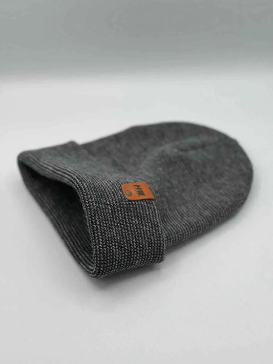 Classic Fusion Cuffed Beanie, Gray and Denim Blue Beanie Haakwear