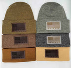 Designed & Made in USA | Veteran Beanie with USA Flag - Patriotic  H-Stitch™ Cuffed Knit Hat for Men & Women | Limited Edition.