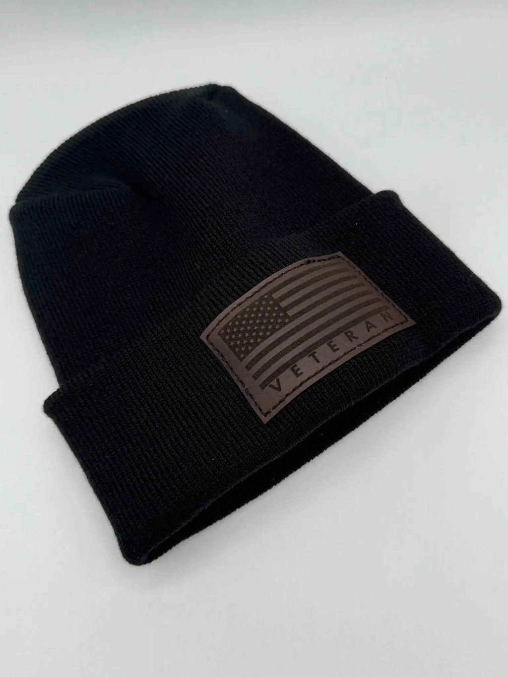 Designed & Made in USA | Veteran Beanie with USA Flag - Patriotic  H-Stitch™ Cuffed Knit Hat for Men & Women | Limited Edition.
