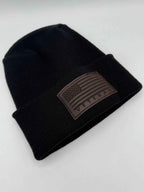 Designed & Made in USA | Veteran Beanie with USA Flag - Patriotic  H-Stitch™ Cuffed Knit Hat for Men & Women | Limited Edition.