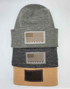 Designed & Made in USA | Veteran Beanie with USA Flag - Patriotic  H-Stitch™ Cuffed Knit Hat for Men & Women | Limited Edition.