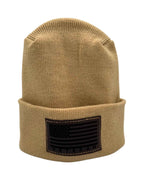 Designed & Made in USA | Veteran Beanie with USA Flag - Patriotic  H-Stitch™ Cuffed Knit Hat for Men & Women | Limited Edition.